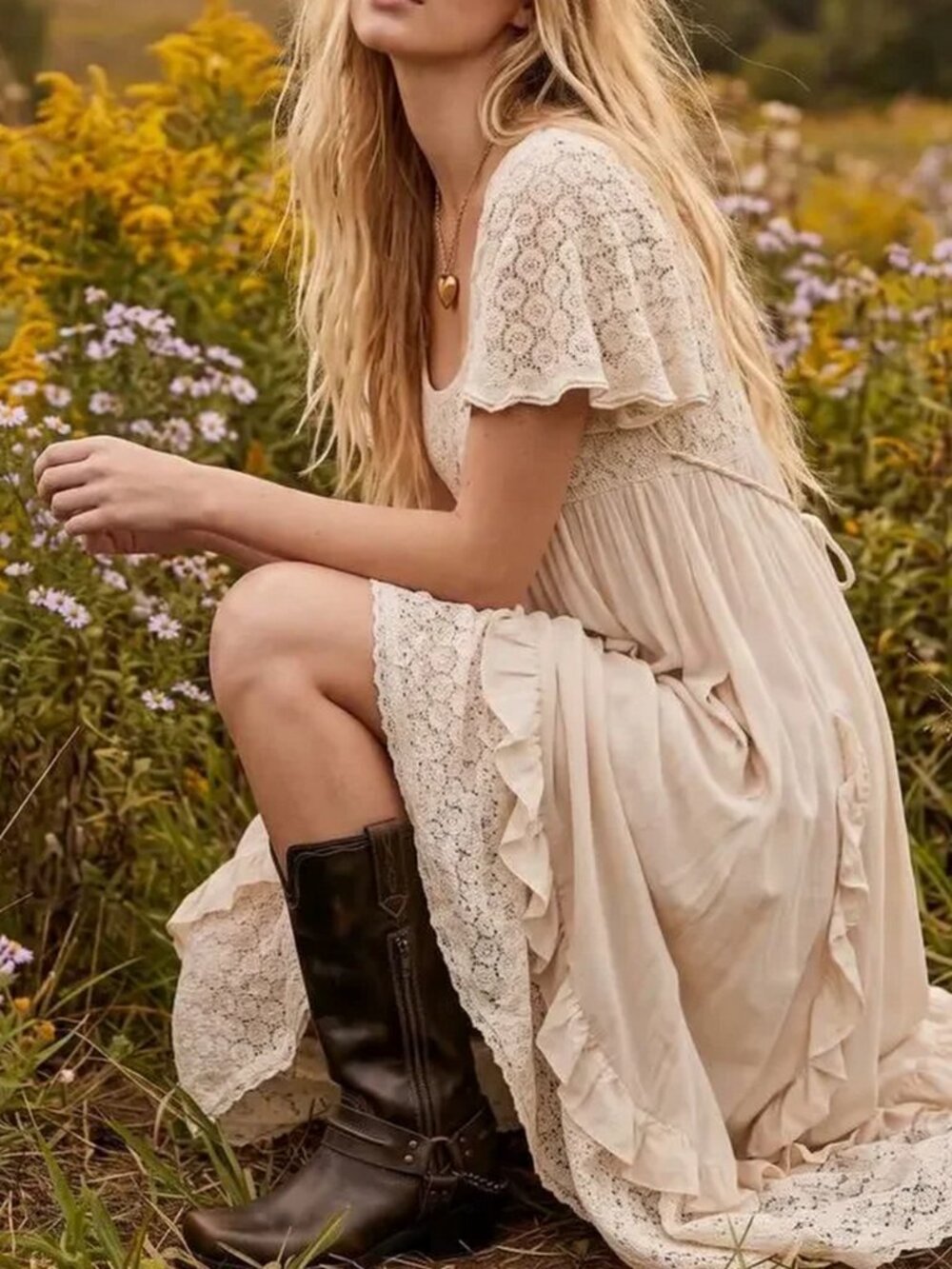 Free People Cream Lace Maxi Dress XS. $108 - Picture 5 of 16